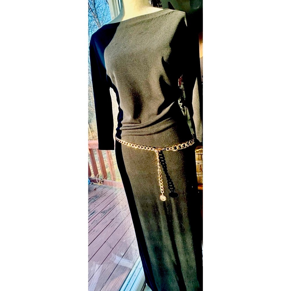 Gold Chain-link Belt cinched style- add structure with large gold band - Picture 4 of 8